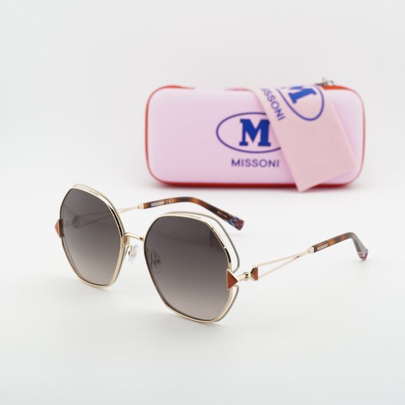 Missoni MIS 0075/S 0Y3R HA Sunglasses Gold/Ivory Geometric Frame, Brown Lenses